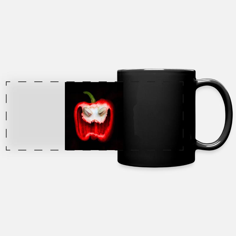 red demonic laughter for Halloween - Full Colour Panoramic Mug - black