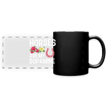 Les chevaux sont mon amoureux de l’équitation dopaminergique pour les femmes - Mug panoramique uni - noir - Devant