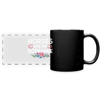 Les chevaux sont mon amoureux de l’équitation dopaminergique pour les femmes - Mug panoramique uni - noir - Devant
