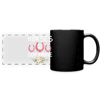 Les chevaux sont mon amoureux de l’équitation dopaminergique pour les femmes - Mug panoramique uni - noir - Devant
