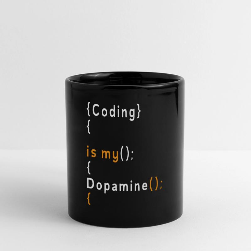 Funny Coding Is My Dopamine Coder Full Colour Panoramic Mug