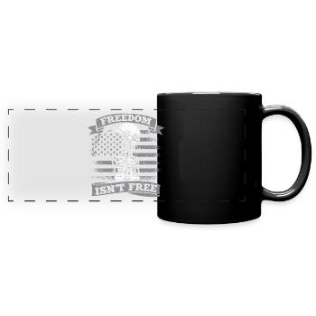 Freedom is not a Free Army veterans soldier - Full Colour Panoramic Mug - black - Front