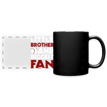 Petit frère et plus grand fan de baseball - Mug panoramique uni - noir - Devant