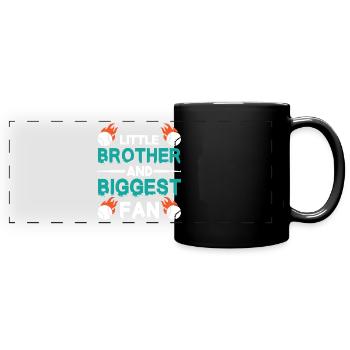 Petit frère et plus grand match de baseball de fans - Mug panoramique uni - noir - Devant