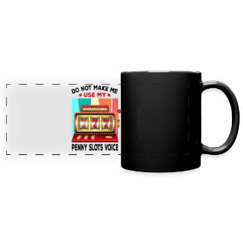 Kasino Glücksspiel Spielautomat Kartenspiel - Panorama-Tasse farbig - Schwarz - Vorne