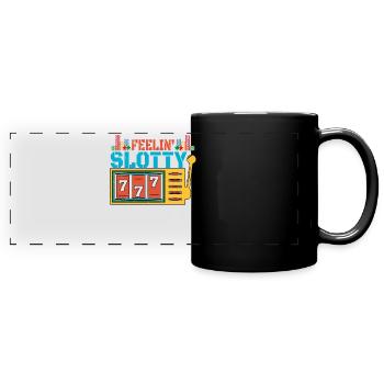 Kasino Glücksspiel Spielautomat Kartenspiel - Panorama-Tasse farbig - Schwarz - Vorne