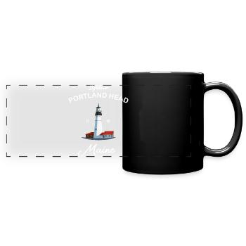 Portland, Lighthouse Head, Maine - Mug panoramique uni - noir - Devant