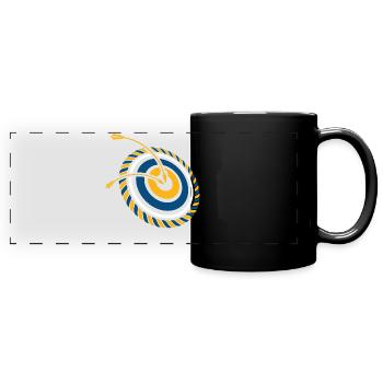 Bogensport Bogenschütze Bogenschießen Pfeil Bogen - Panorama-Tasse farbig - Schwarz - Vorne