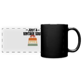 Secondhandladen Secondhand Öko Hipster Gebraucht - Panorama-Tasse farbig - Schwarz - Vorne