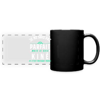 Kiné Cadeau pour Kinésithérapeute Rigolo Humour - Mug panoramique uni - noir - Devant