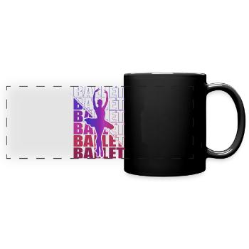 Ballet, Ballerine, Fille, Fille, Danse - Mug panoramique uni - noir - Devant