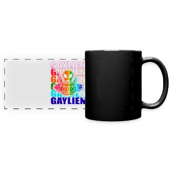 Gender Lesben, Schwule, Trans, Queer Regenbogen - Panorama-Tasse farbig - Schwarz - Vorne