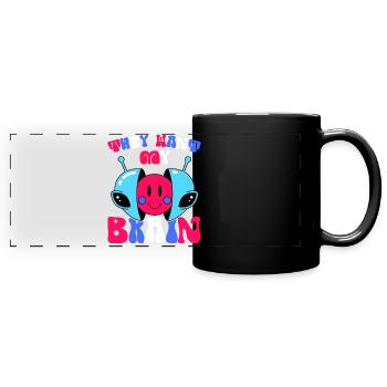 Alien, UFO, UAP, Space, Weltraum Flugobjekt - Panorama-Tasse farbig - Schwarz - Vorne
