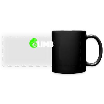 Bouldering, climbing, free climbing Chameleon Boulder - Full Colour Panoramic Mug - black - Front