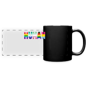 Gender Lesben, Schwule, Trans, Queer Regenbogen - Panorama-Tasse farbig - Schwarz - Vorne