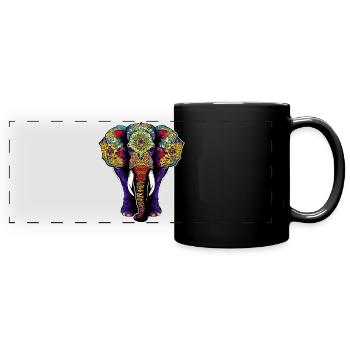 Elephant - Full Colour Panoramic Mug - black - Front