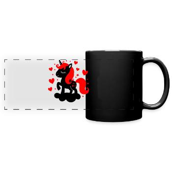 Contrasting baby unicorn - Full Colour Panoramic Mug - black - Front