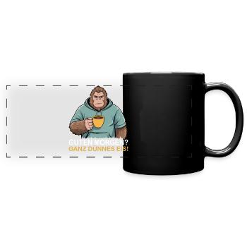 Good morning very thin - Full Colour Panoramic Mug - black - Front