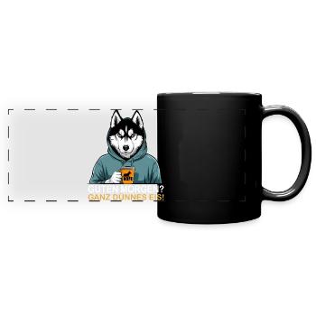Good morning very thin - Full Colour Panoramic Mug - black - Front