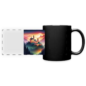 Gorgeous Romanian castle - Full Colour Panoramic Mug - black - Front