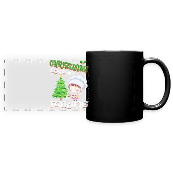Noël, Amour et pâtisserie, Douce joie des fêtes - Mug panoramique uni - noir - Devant