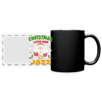 Christmas, Love & Jazz, Perfekt für Musikfans - Panorama-Tasse farbig - Schwarz - Vorne