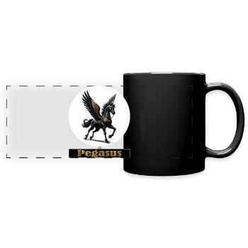 Pegasus with black wings - Full Colour Panoramic Mug - black - Front