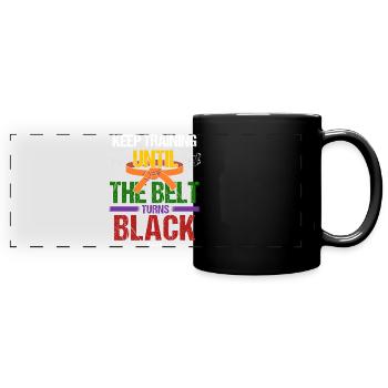 Schwarzer Gürtel: Motivation Kampfkunst Karate - Panorama-Tasse farbig - Schwarz - Vorne