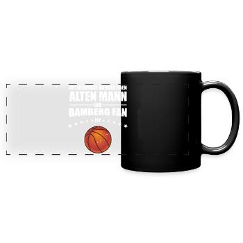 Alter Mann - Bamberg Basketball Fan - Panorama-Tasse farbig - Schwarz - Vorne