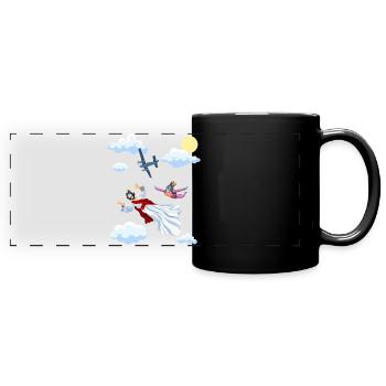 Skydive Jesus, Fallschirm, Skydiving, - Panorama-Tasse farbig - Schwarz - Vorne