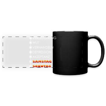 Wochentage / Wochenzyklus - Panorama-Tasse farbig - Schwarz - Vorne