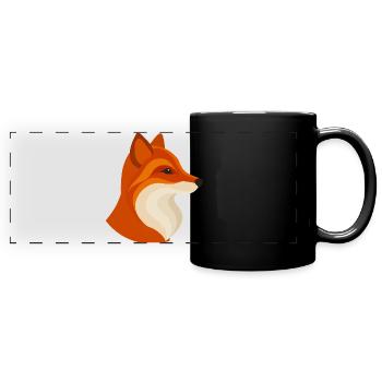 Renard moderne – géométrique et élégant - Mug panoramique uni - noir - Devant