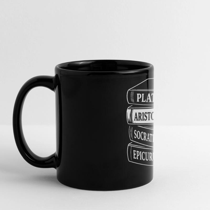 Classical Philosophers Book Stack Design Full Colour Panoramic Mug
