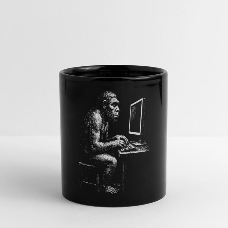 Digital Coder Homo Erectus Geschenk Panorama-Tasse farbig
