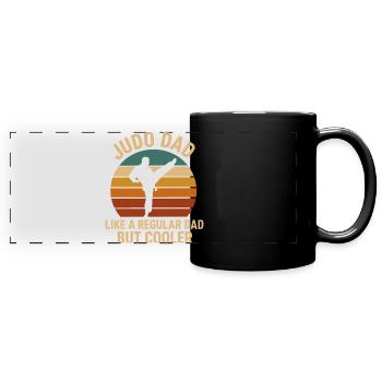 Judo-Papa wie ein normaler Papa, aber cooler - Panorama-Tasse farbig - Schwarz - Vorne
