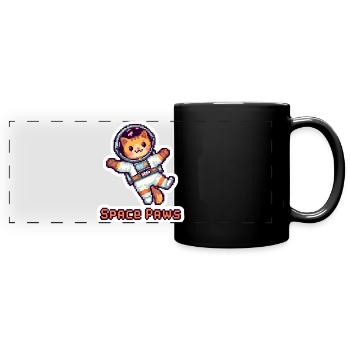 Space Paws - Autocollant d’astronaute Pixel Cat - Mug panoramique uni - noir - Devant