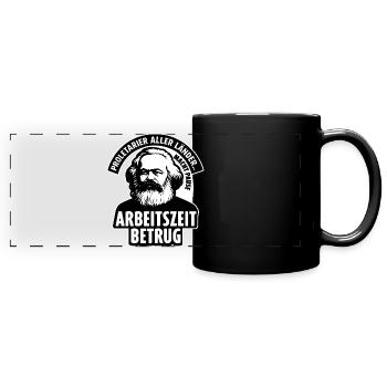 Chemise d’arnaque au temps de travail – Anti Work Meme Design - Mug panoramique uni - noir - Devant
