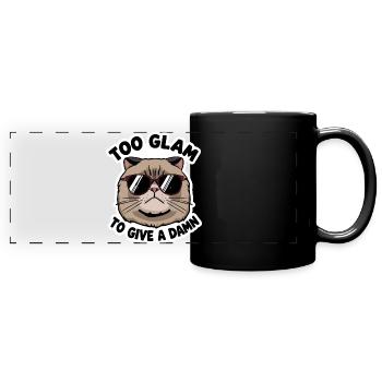 Chat Cool Trop Glam Pour S’En Soucier - Mug panoramique uni - noir - Devant