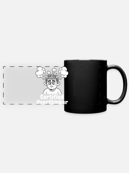 Zertifizierter Überdenker - Panorama-Tasse farbig - Schwarz