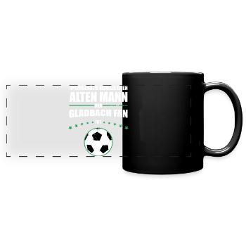 Mönchengladbach Geschenk Hooligan Ultras Retro - Panorama-Tasse farbig - Schwarz - Vorne