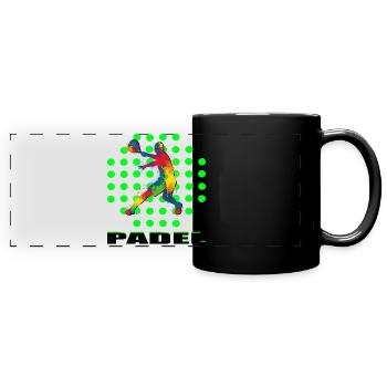Padel - Panorama-Tasse farbig - Schwarz - Vorne