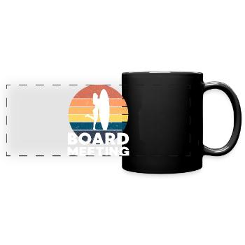 Surfing Board Meeting - Full Colour Panoramic Mug - black - Front