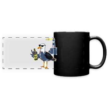 Bière Cool Seagull Lighthouse - Mug panoramique uni - noir - Devant