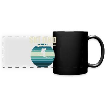 Funny Ski Dad Skier - Full Colour Panoramic Mug - black - Front