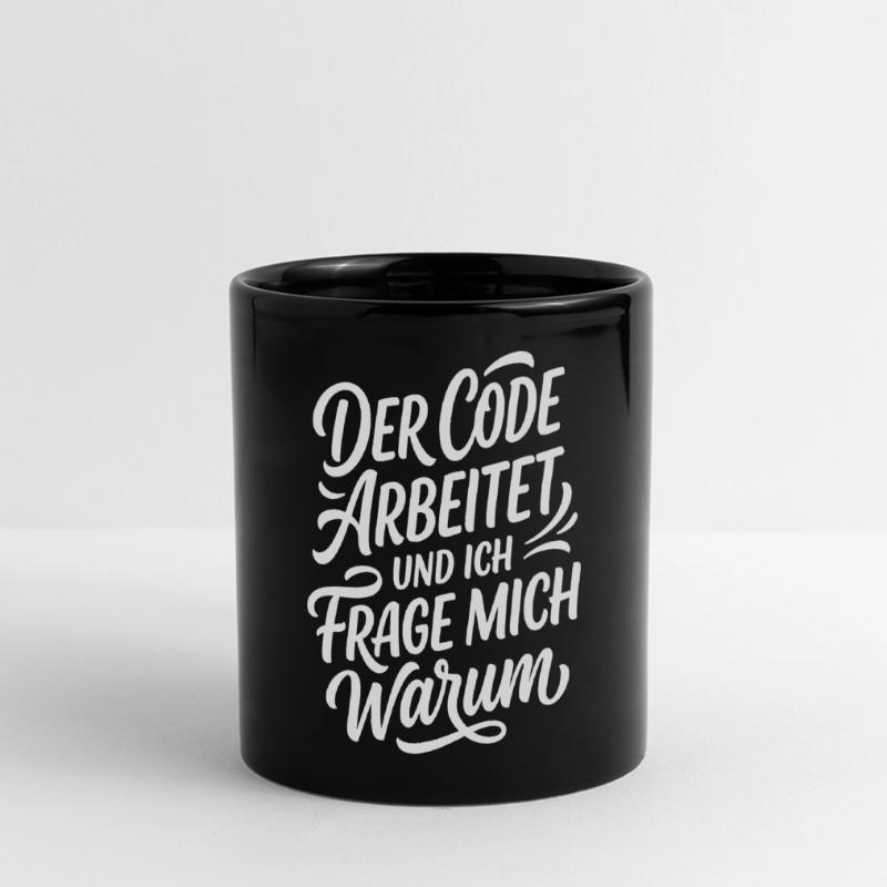 Coder arbeitet Spruch Humor Programmierer Panorama-Tasse farbig