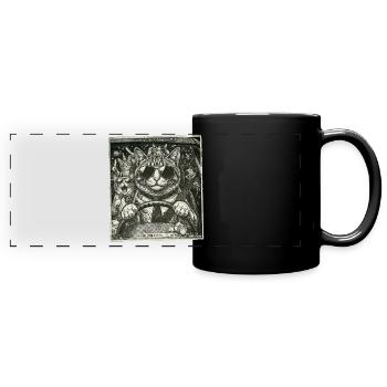 Cat flashed - Full Colour Panoramic Mug - black - Front