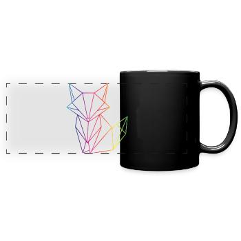 Fuchs Linien Geometrie modernes Motiv  - Panorama-Tasse farbig - Schwarz - Vorne