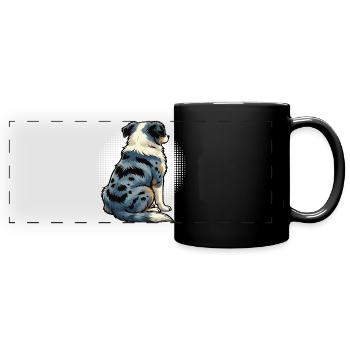 Australian Shepherd Aussie Aussie Owners Aussies - Full Colour Panoramic Mug - black - Front