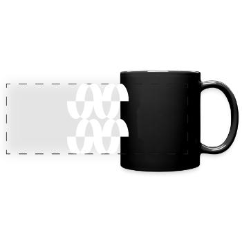 Maillage en anneau entrelacé - Mug panoramique uni - noir - Devant