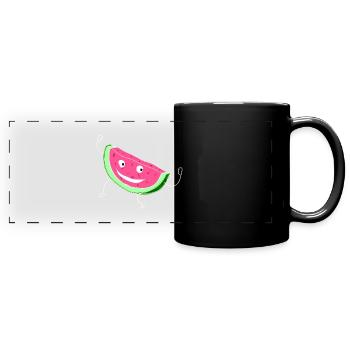 Melon Melon Pastèque - Mug panoramique uni - noir - Devant